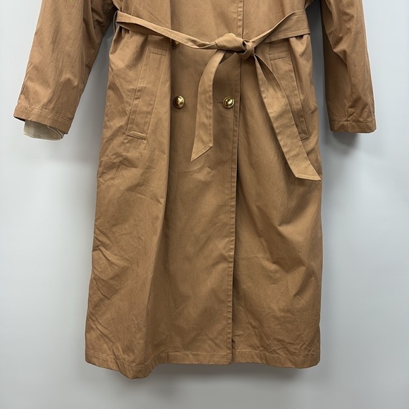 NWT Express Double Breasted Fleece Lined Classic Long Trench Coat Tan Large - Picture 6 of 13